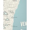 Vermont Ski Resorts Map 11x14 Print (Beige & Opal Blue)