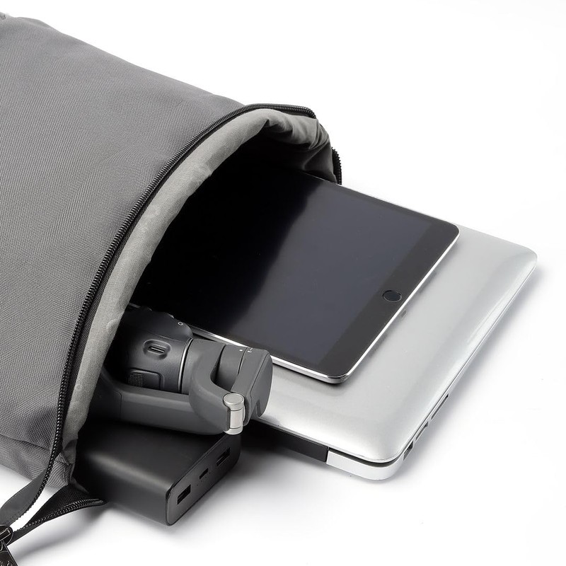 ECO CHIC Waterproof Recycled Canvas Roll Top Backpack (Carbon)