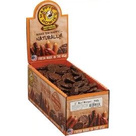 HAPPY HOWIES 2" BEEF BURGERS Bulk CASE Dog Training Treats Chew Dental FRESH - 1/2 Case