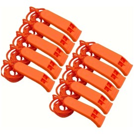 Kit Silbato SOS 10pza Supervivencia Emergencia Con Cordon Seguridad Equipo Salvavidas Excursiones Rescates Auxilio Campamento Senderismo Diseño Tubo Alta Visibilidad