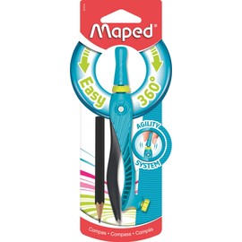 Maped - Kid'Z 360° Agility Compass - Compass for Children from 6 Years - Learning Compass for Beginners with Adapter Ring - Blue