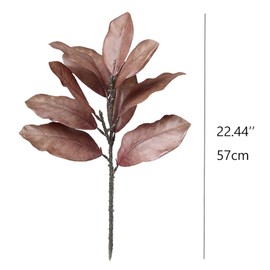 Lovmeety 3 Pcs Fall Magnolias Leaves Artificial Plant, Fake Magnolia Leaves Branches Autumn Brown Faux Greenery Magnolia Leaves Stems for Table Home Party Wedding Arrangement Decor