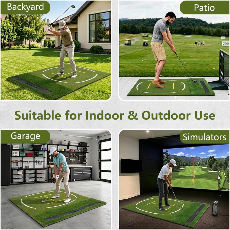 GLUTIA Golf Mats Practice Outdoor, 6x4ft 26mm Golf Hitting Mat