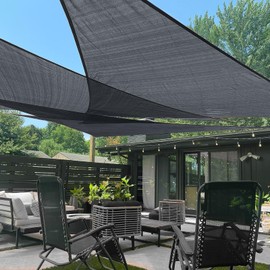 LOVE STORY 18' x 24' x 30' Graphite Grey Triangle Shade Sail Shade Fabric Cover UV Block for Patio Garden Backyard (We Make Custom Size)
