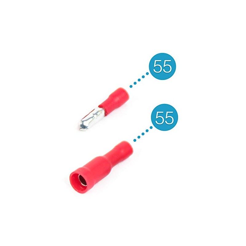 Cable lugs x 110 - red round plug x55 /