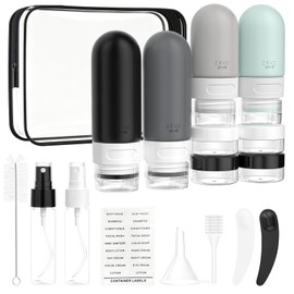 Juego de 17 Kit de Viaje Aseo Personal Mujer, Botellas de Viaje