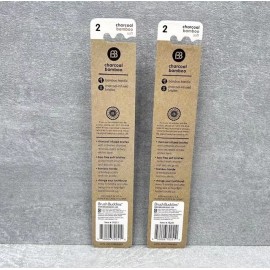 Brush Buddies Charcoal Bamboo Toothbrush Soft infused Bristles ( 2 Pack )