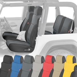 Diver Down Neoprene Seat Cover Set - Fits Jeep TJ 1997-2006 Wrangler - Front and Back Seat Set - Waterproof Custom Fit Seat Covers - Soft Padded Cushion Feel - Thermal Resistant - (Charcoal, 03-06)