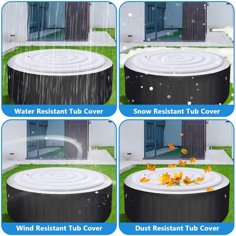 Tlswshsy 4.5 Ft Inflatable Hot Tub Cover- Energy Saving Lid