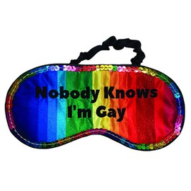 Diabolical Nobody Knows I’m Gay Sleeping Eyemask, One Size, Funny Secret Santa for Gay Men or Women, Gay Pride Gifts