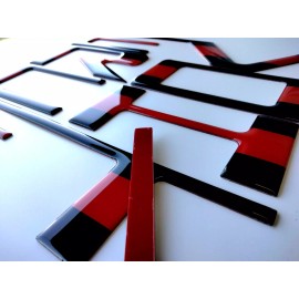 AFX-TRIMS 3D BLACK RED LINE DOMED TAILGATE LETTERS FOR 2023-2025 COLORADO US MADE