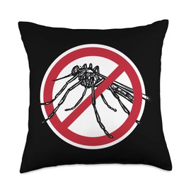 VepaDesigns Novelty No Mosquito Sign Anti Insect Pest Control Cool Novelty Gifts Throw Pillow, 18x18, Multicolor