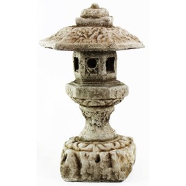 Fleur de Lis Garden Ornaments LLC Hexagonal Japanese Pagoda Cement Lantern Asian Collection Pagodas