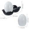 MyGift Farmhouse Novelty Egg Shaped Ceramic Salt and Pepper Shaker