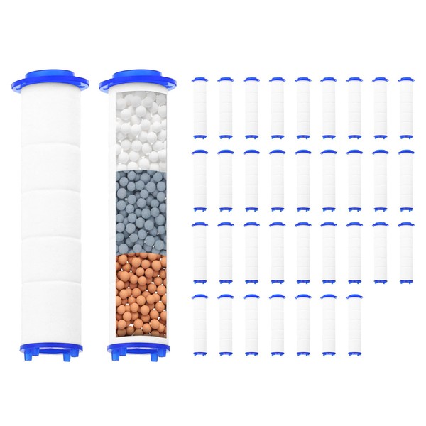 uxcell 36 Pcs Shower Head Filter with Calcium Balls 3.5