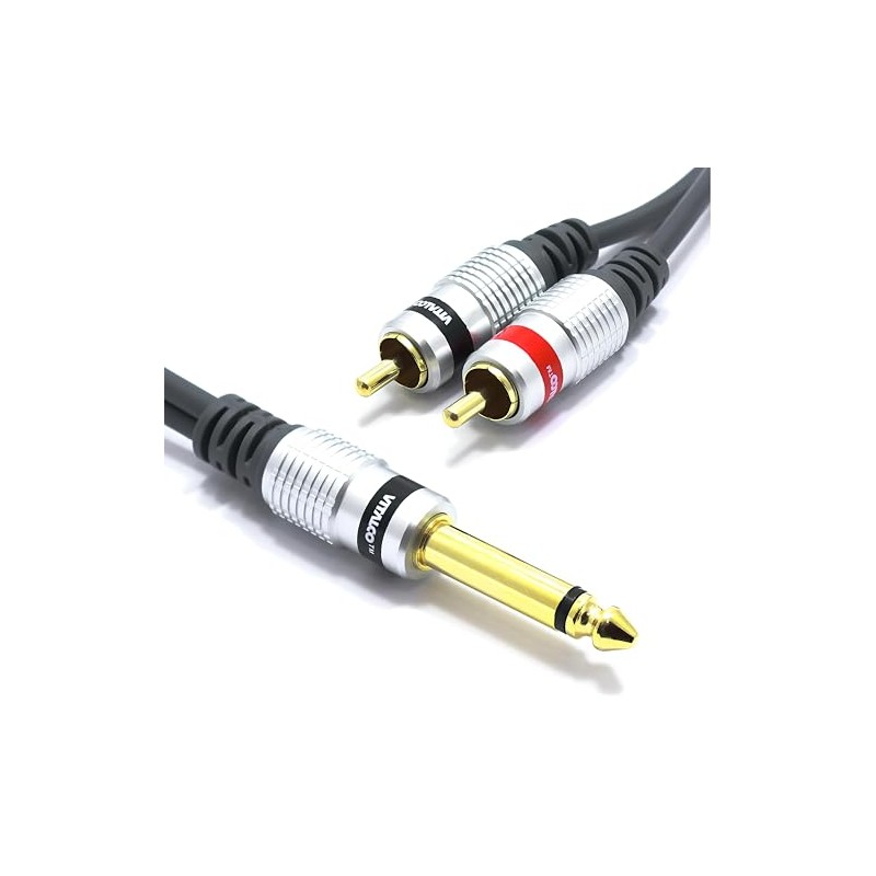 VITALCO MK80 6.3 mm Jack to 2x RCA Audio Cable,