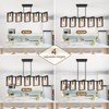 5-Light Black Gold Dining Room Light Fixture, 53’’ Farmhouse Wood