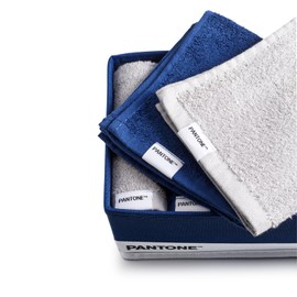 Osama Home Pantone™ - 8 Face Cloths 30 x 30 cm + 1 Bathroom Organiser 32 x 161 x 10 cm Accessory Set with Towels Ideal as Makeup Remover Cloth 100% Cotton Soft Durable +