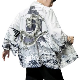 Seidarise Men's Haori Jacket Kimono Cardigan Yukata Noragi Happi Coat