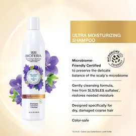 Biotera Ultra Moisturizing Shampoo | Hydrates Dry, Damaged, Coarse Hair | Microbiome Friendly | Vegan & Cruelty Free | Paraben & Sulfate Free | Color-Safe | 15.2 Fl Oz