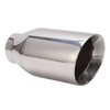 Single Outlet Exhaust Tip Silver Stainless Steel Beveled Mouth Straight