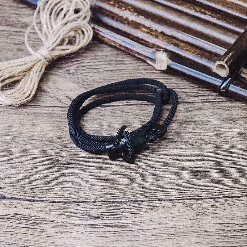 KOEDLN Shark Tail Anchor Turtle Hook Bracelet Nylon Polyester Rope