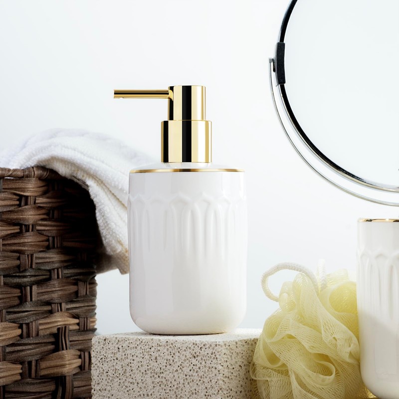 Set da bagno, 3 pezzi, dispenser per sapone, portasapone e