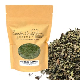 Smoke Camp Crafts Comfrey Leaf (Symphytum officinale) Dried Herb - 1 oz - Naturally or Organically Grown/Perennial Garden herb
