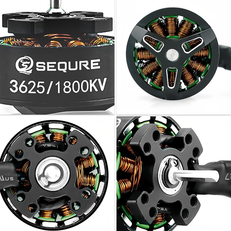 SEQURE 3625 Brushless Motor 1800KV Outrunner Motor 2-4S Outer Rotor