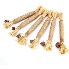 6 Natural Cat Chew Sticks, Toy Cat Tooth Care, Tooth Cleaning, Cat Treatment Toys Indoor Cat Kittens, Cat Toys, Suitable for All Cats