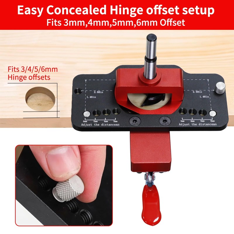 Metal Concealed Hinge Jig with Woodworking Tools,35mm Concealed Door Hinge