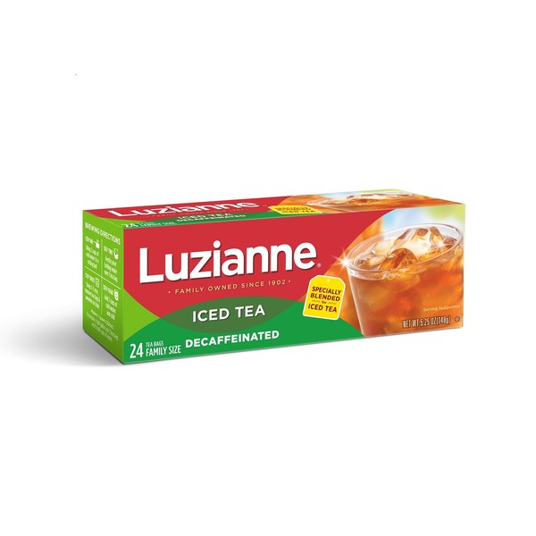 Luzianne Decaffeinated Iced Tea Bags 24 ct. Box (Pack of 6)
