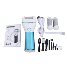 10pcs Electric Feet Callus Remover Set Automatic Grinding Foot File Pedicure Tool with Replace Head Blue