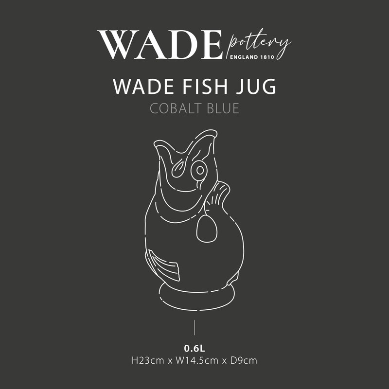 Wade Fish Jug, Earthenware, Iconic UK Heritage, Made in Stoke-on-Trent,