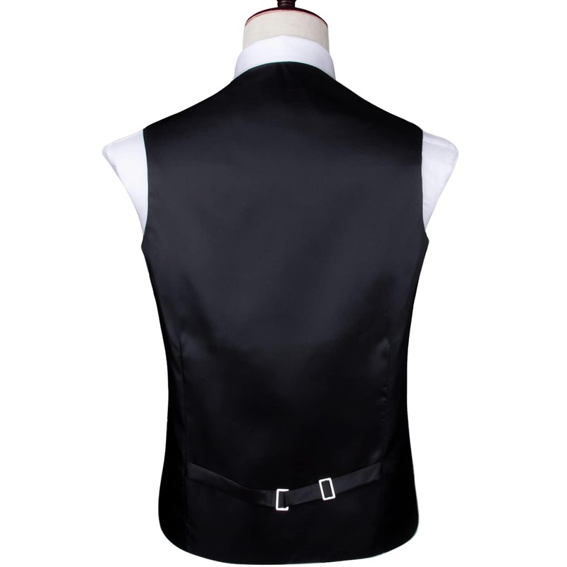 DiBanGu Black Gold Vest and Tie Set for Men Suit