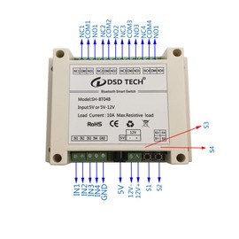 DSD TECH SH-BT04B 4 Channel Bluetooth Relay V2 Support Timer and Security Code