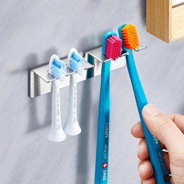 XILIMEN Zahnbürstenhalter Elektrische Zahnbürste Halter, Aufsteckbürsten Halter Edelstahl, Zahnbürstenhalter Wand, Selbstklebend Zahnbürstenkopf Halter, Zahnbürsten Halterung Wand für Badezimmer