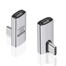 Duttek USB C 90 Degree Adapter 240W, USB C Right Angle Adapter, 90 Degree USB C Adapter Male to Female with 40Gbps Data Transfer 8K@60Hz Video Display for Thunderbolt4/3, Laptop, Tablet, Phone 2 Pank