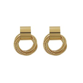 Gold Chunky Vintage Layered Multi Circle Drop Earrings,Women Hoop Dangling Earrings Huggie Earrings Round Stud Earrings Jewelry for Women (Gold)