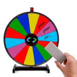 24 Inch Heavy Duty Spinning Prize Wheel - 14 Slots Color Tabletop Roulette Wheel of Fortune - Spin the Wheel with Dry Erase Marker and Eraser Win - Spinner Wheel Game for Carnival and Trade Show