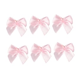 CORHAD 100pcs Girls Crafts Satin Hair Ribbon Friendship Bracelet Bow Ornaments Hair Clips for Bow Mini Ribbon Bows Garlands Kids Baby Pink Child