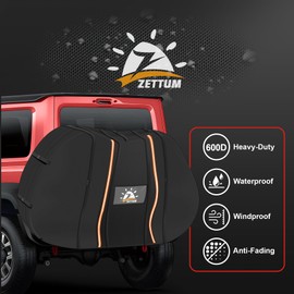 Zettum Bike Cover for Transport 3 Bike - 600D Travel Bike Covers for Bikes on Rear Bike Rack Heavy Duty & Waterproof, Outdoor Full Bicycle Rack Cover for 3 Bikes on Car Hitch Storage