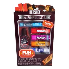 Set De Bálsamos Labiales Y Gloss Hershey Candy Scented Mix