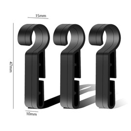 Pack of 20 Headlight Clip Protective Helmet Head Torch Clip Helmet Clips for Headlights Black Headlamps Clips Hardhat Headlight Hooks for All Types of Headlights, Protective Helmet