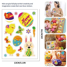 BOOSHMall 8 Sheets Easter Stickers, Easter Stickers, Easter Children, Easter Egg Bunny Stickers, Easter Decoration, Easter Gift