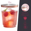 PLASTICPRO Disposable Plastic Tumblers Rose Gold Rim 50 Count