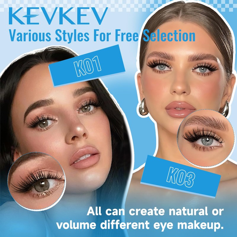 KEVKEV Lash Clusters 144 Pcs Eyelash Clusters Wispy Natural Cluster
