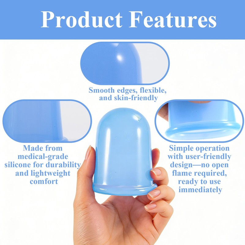 Silicone Squeeze Cupping Set, 12 Pack 2 Sizes Vacuum Suction