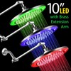 HotelSpa Giant 10" Rainfall Color-Changing LED Shower Head and FREE