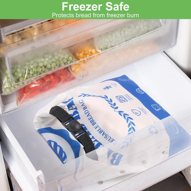SumDirect Bread Bags for Homemade Breads- 1 Pack Blue Reusable